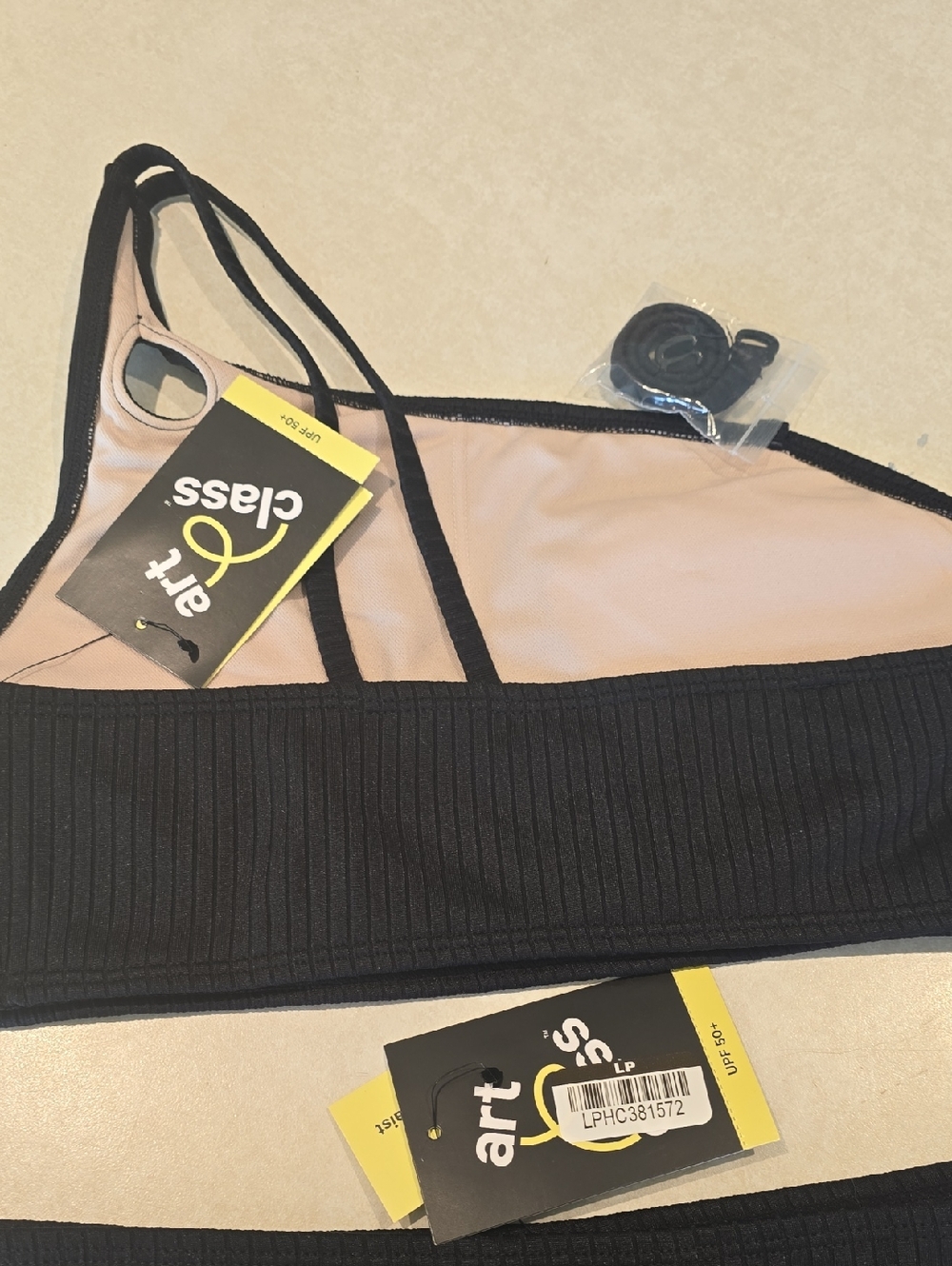 Art Class Girls Black Two Piece Swimsuit Size XXL 16/18 - Picture 3 of 4